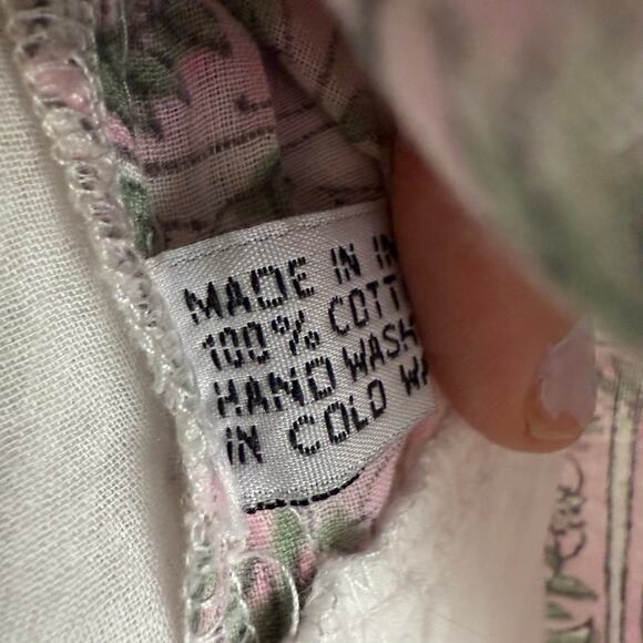 Juliet Dunn London White Floral Block Print Boho Cotton Shirt Mini Dress Size S - Picture 12 of 12